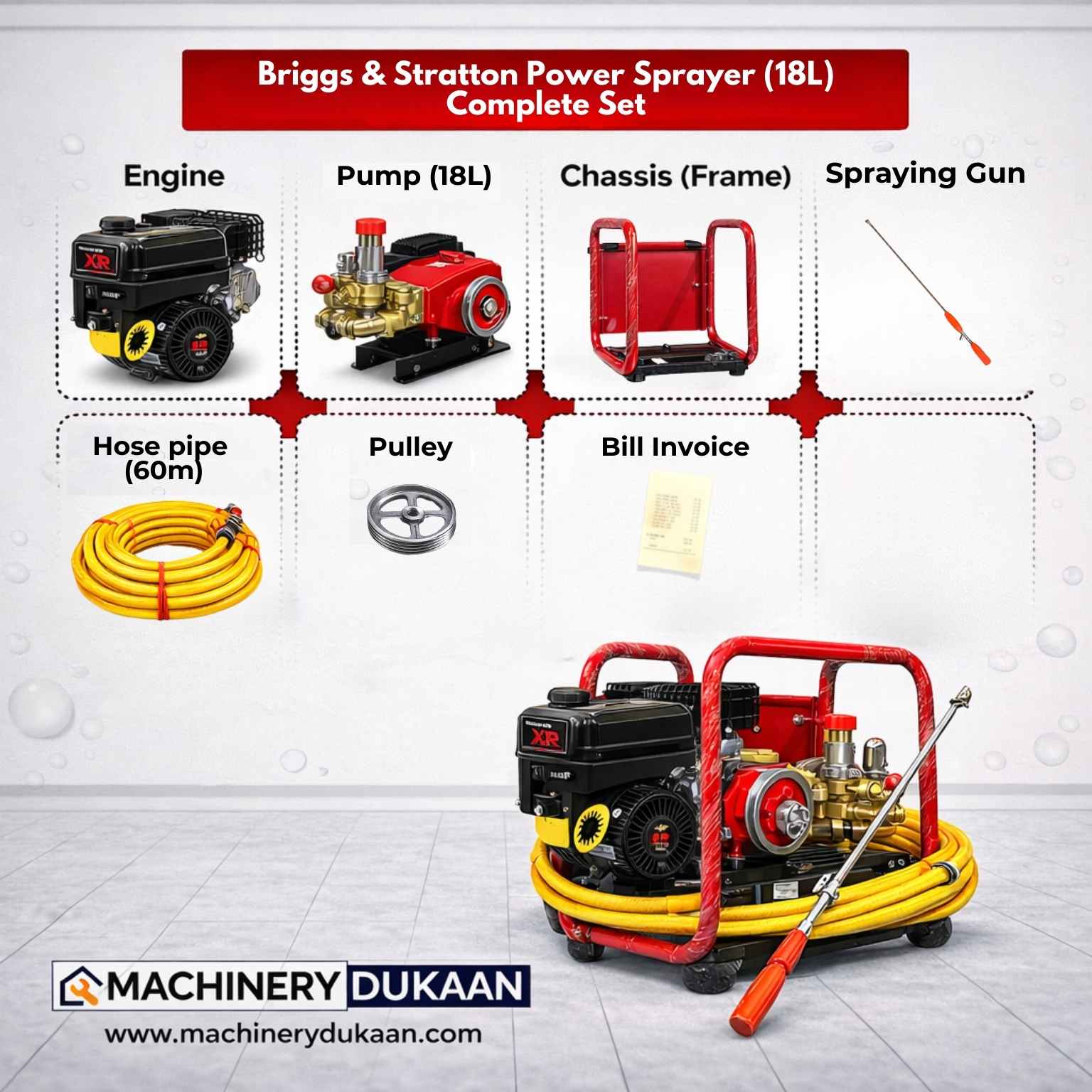 Briggs & Stratton Power Sprayer Set 18L with 60m Roll